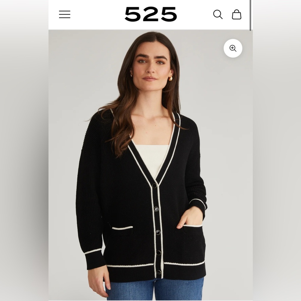 525 America Tipped Oversized Cardigan